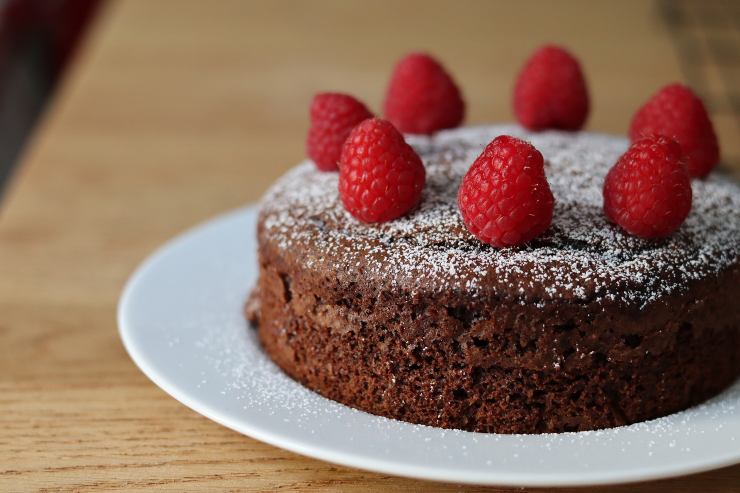 torta al cioccolato e lamponi