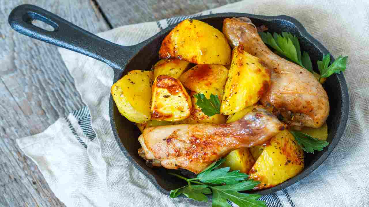 pollo patate forno