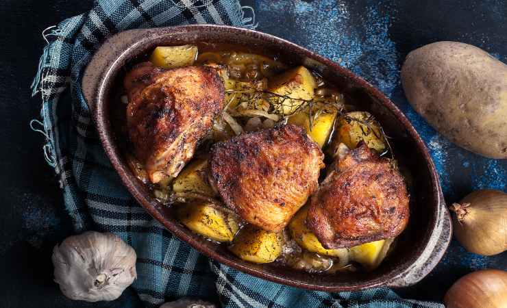 pollo patate forno