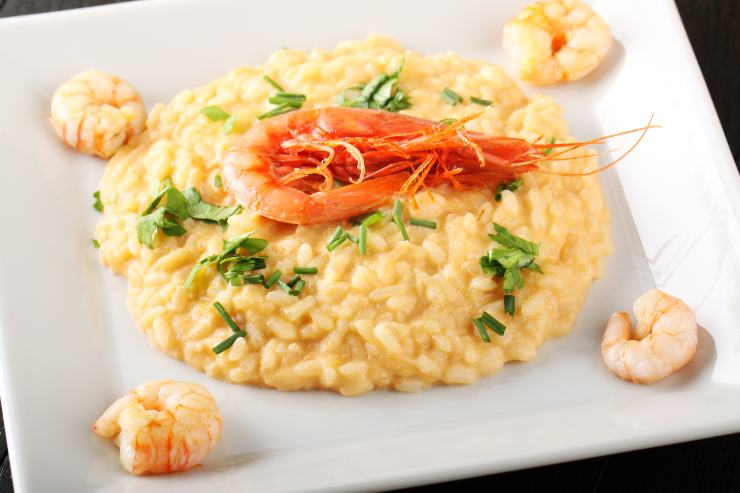 ricetta risotto scampi