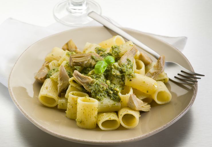 pasta pesto carciofi