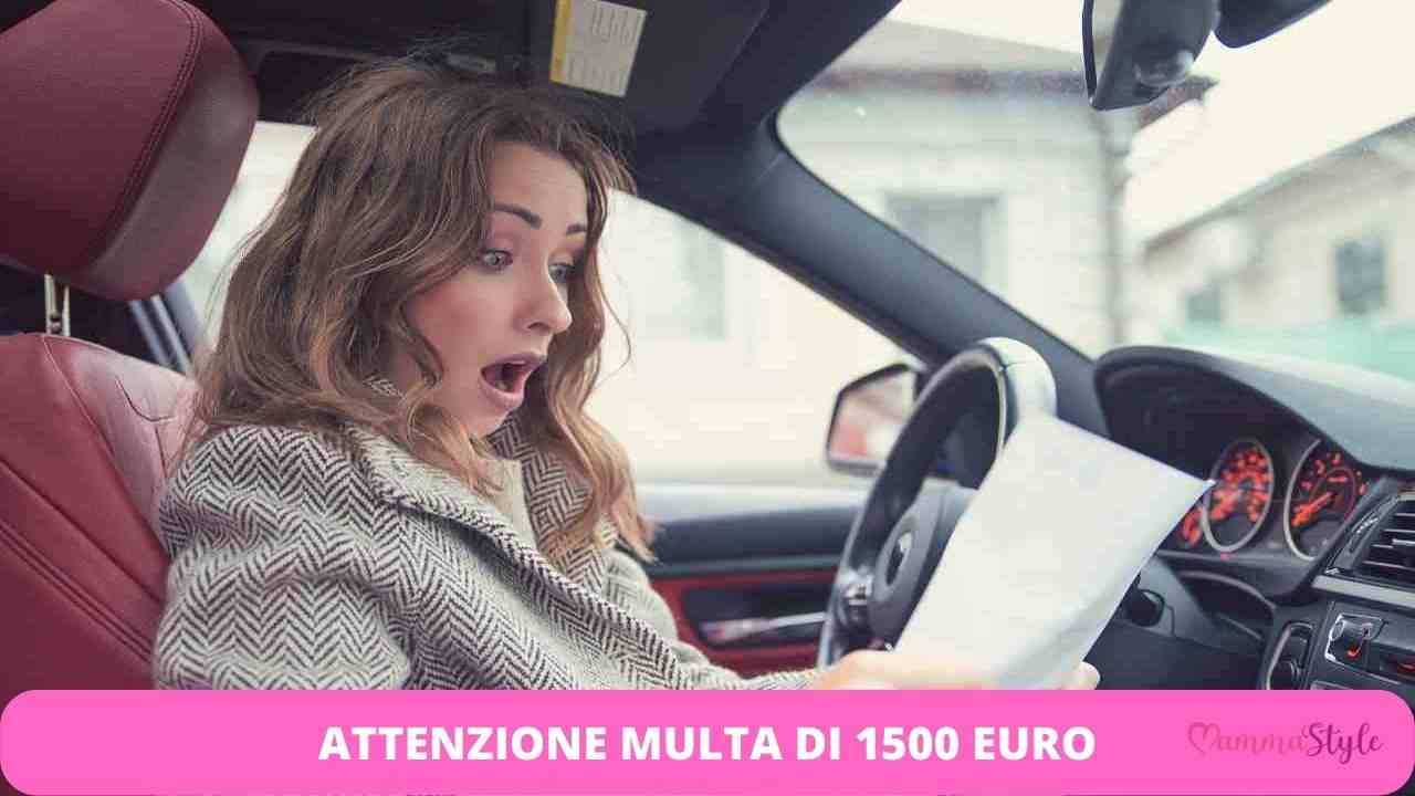 auto 1500 euro multa