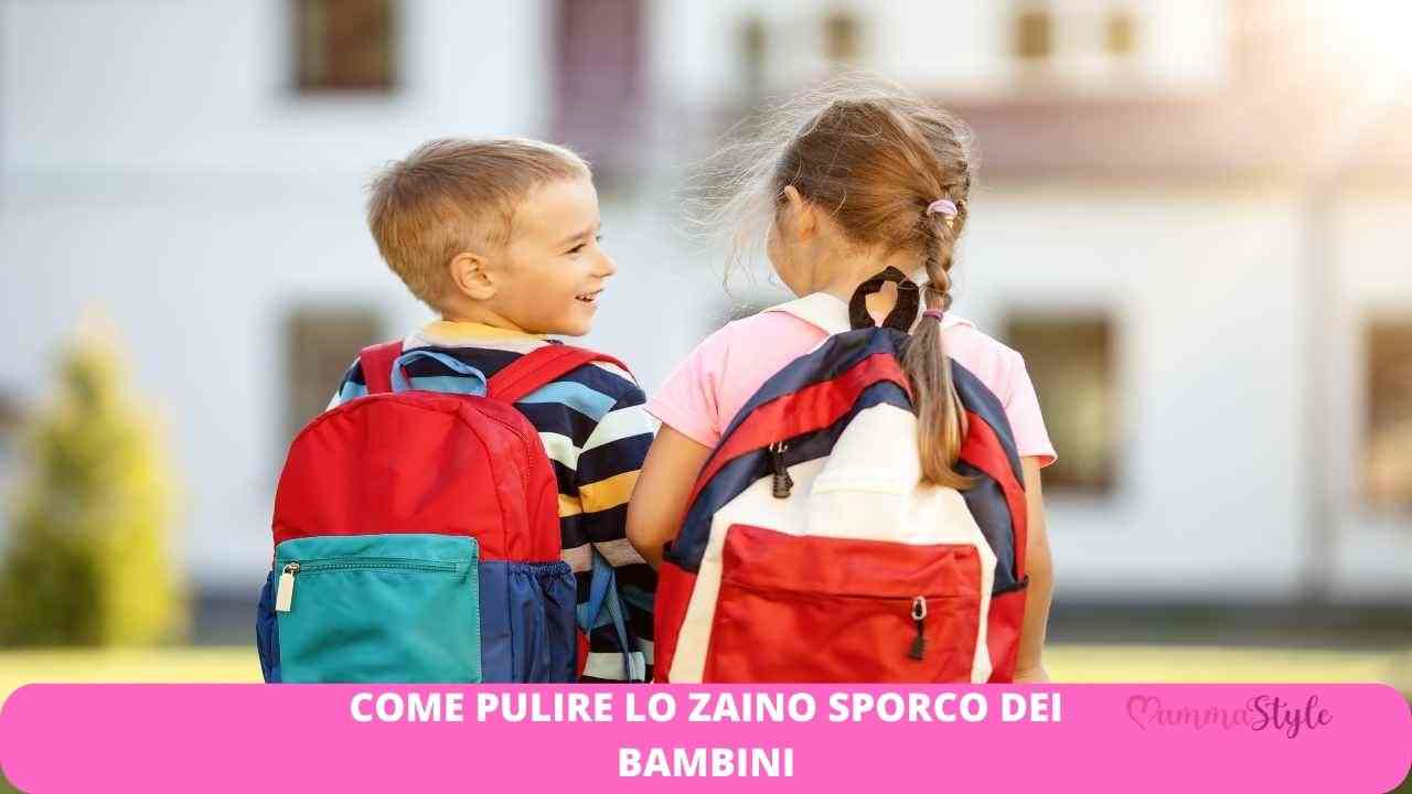 zaino bambino sporco