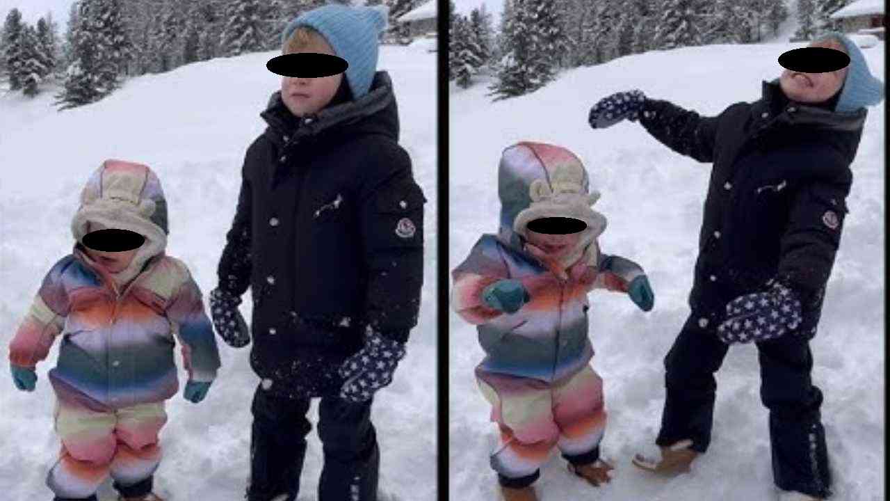 Chiara Ferragni con la famiglia sulla neve | Il cappotto di Leone vale quanto