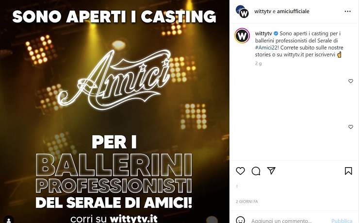 Amici: casting per i ballerini e ballerine per il serale