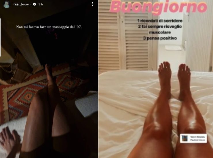 Emma Marrone massaggio gambe