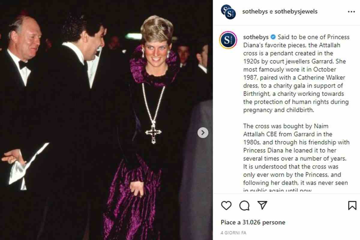 Lady Diana gioiello venduto asta kardashian