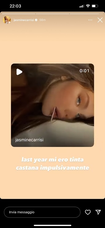 Jasmine Carrisi ecco come si è mostrata sui social