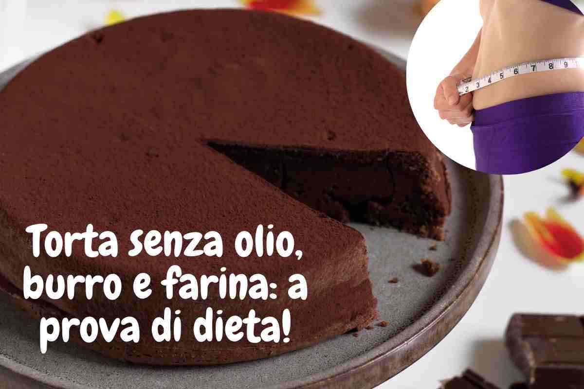 Torta al cioccolato senza olio, burro e farina