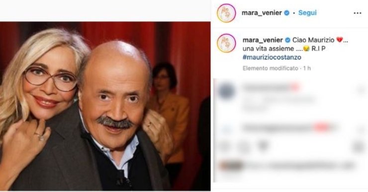 maurizio costanzo mara venier instagram