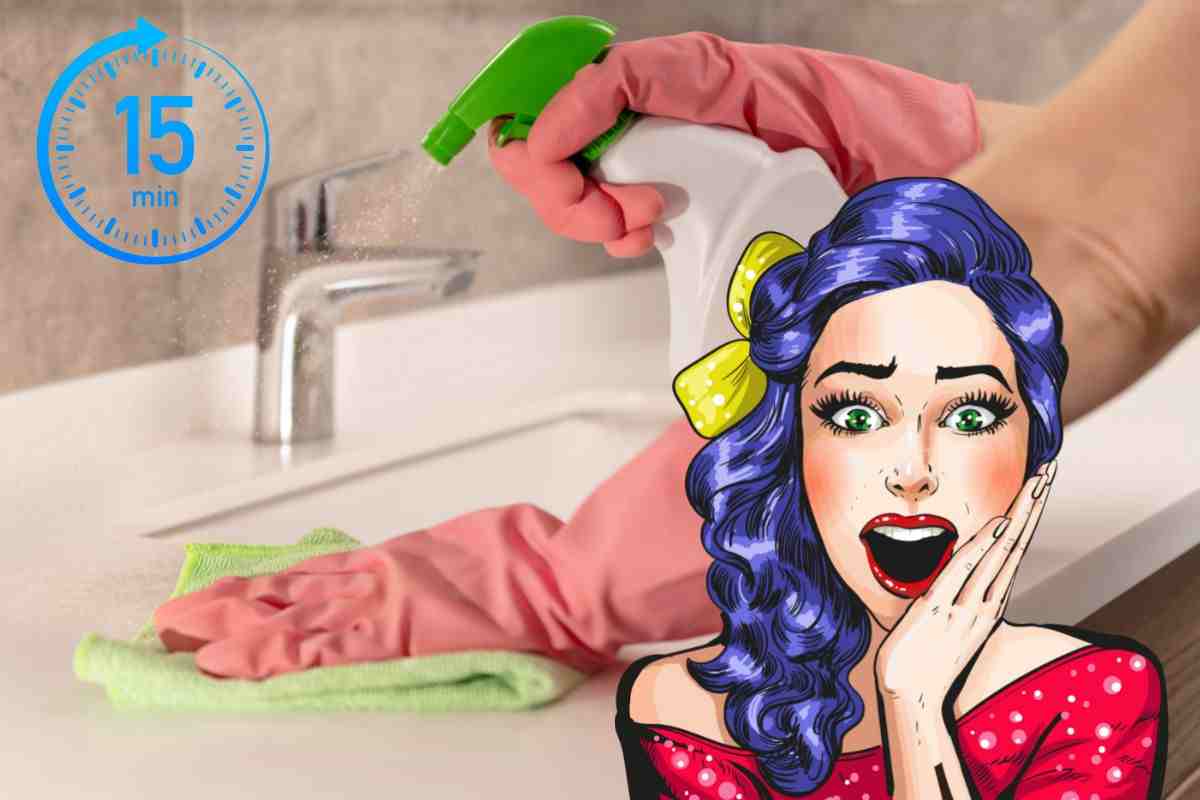 pulire bagno in 15 minuti