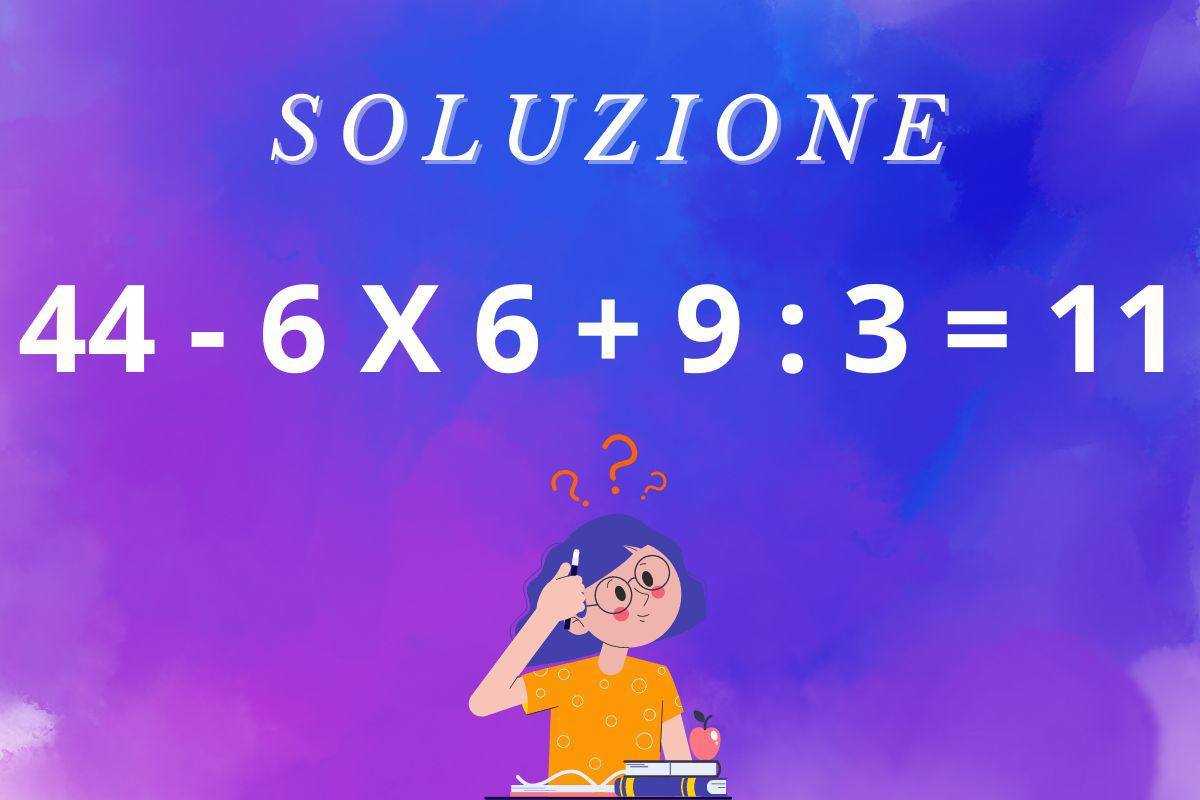 quiz matematico soluzione