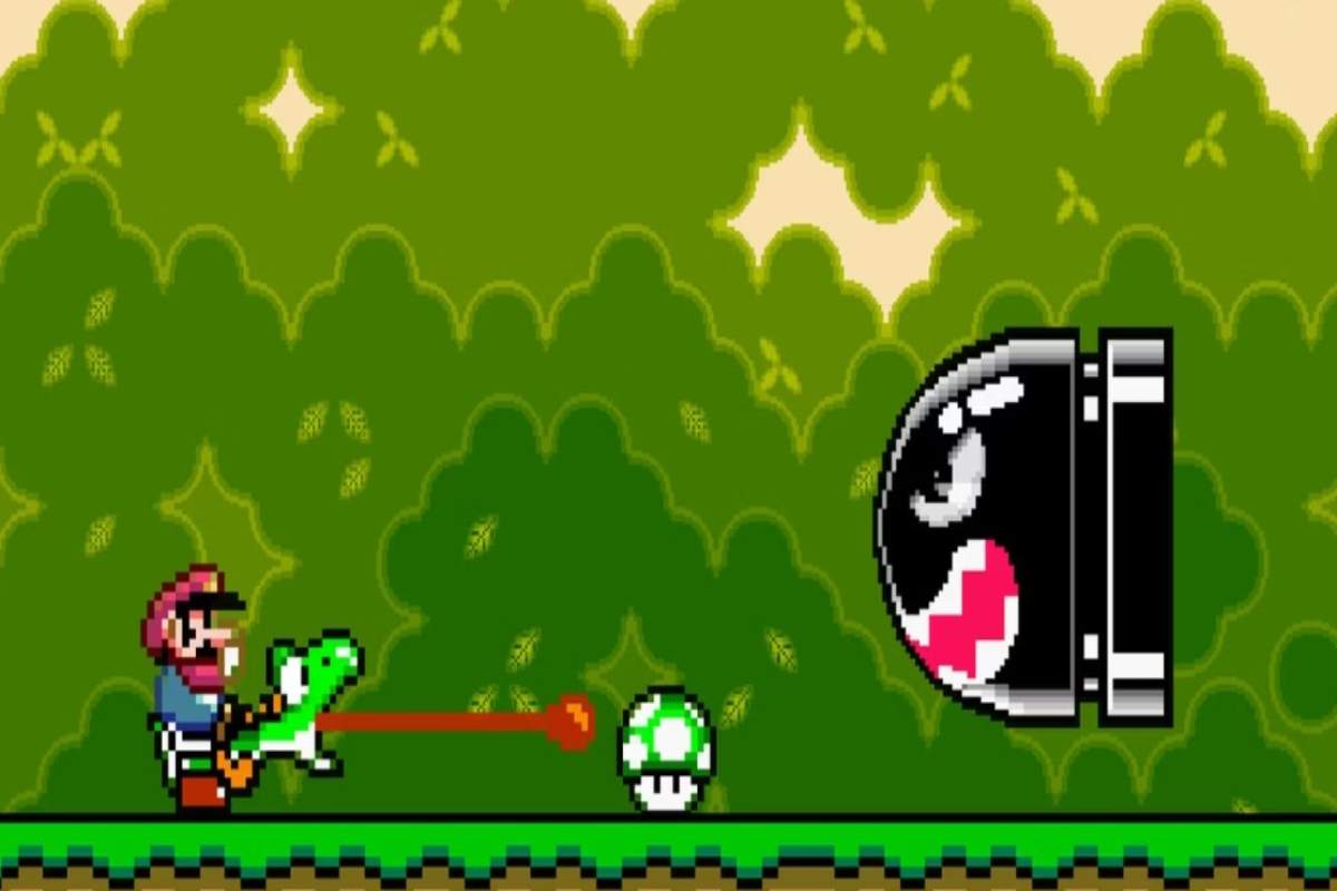 Yoshi in Super Mario World per SNES