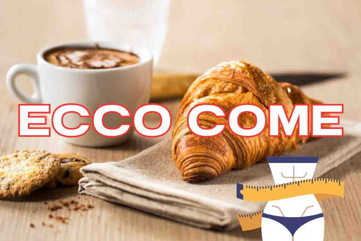 cappuccino e cornetto a colazione